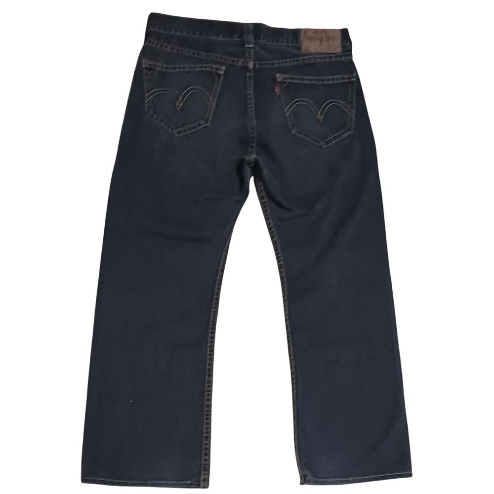 Levis Iconic Straight Leg Men's Button Fly Jeans 34Wx29L Dark Wash Denim